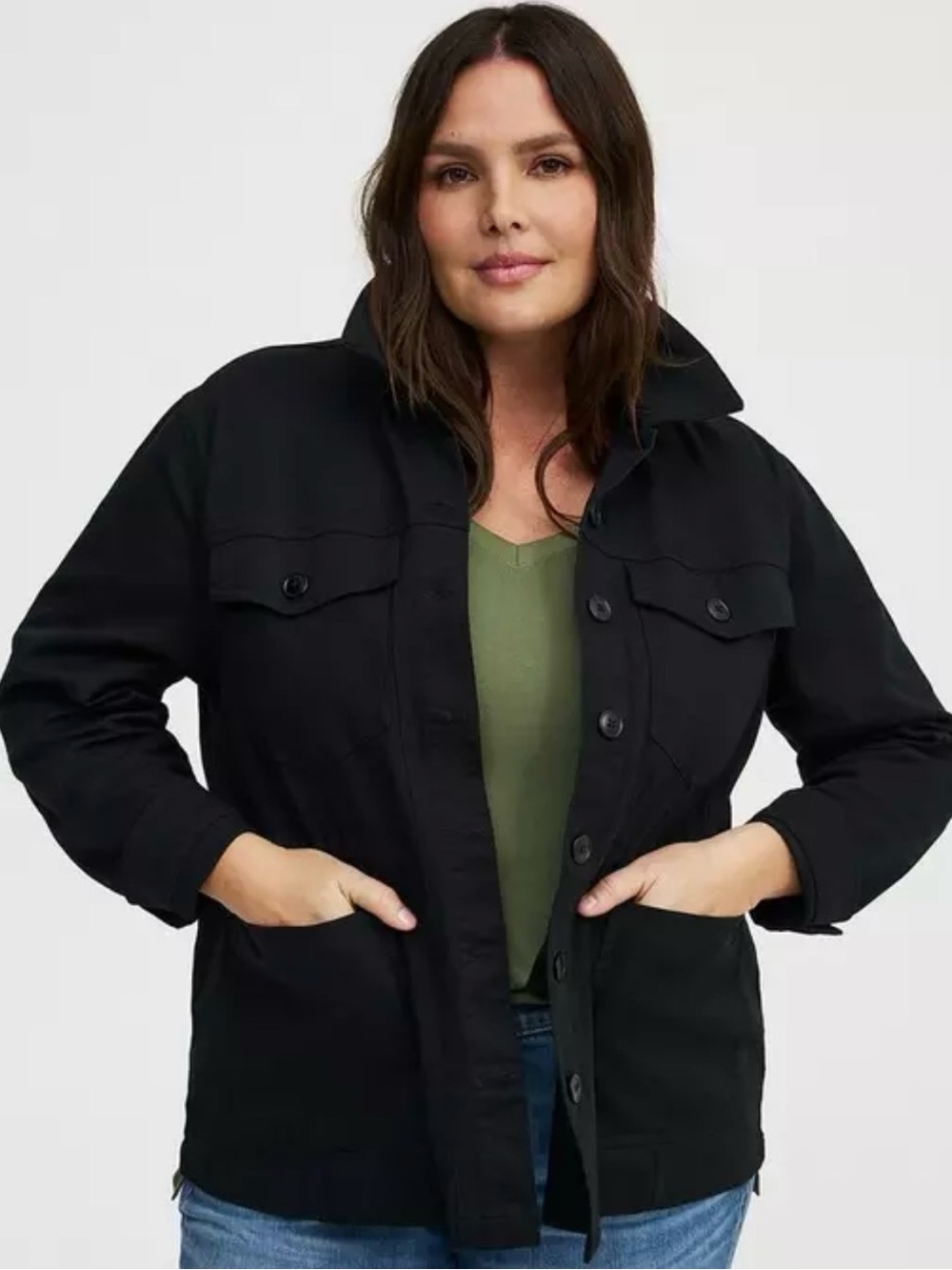 Torrid Black Twill Anorak Jacket Size 1 1X 14/16